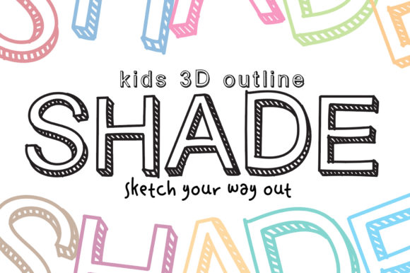 Kids 3D Outline Shade for Web Design