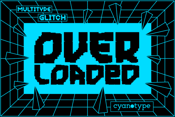 MultiType Glitch Overloaded: A Pixelated Display Font for Trendy Branding
